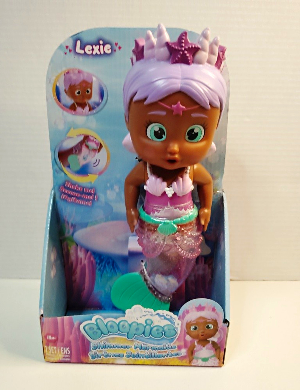 Bloopies Shimmer Mermaid Lexie 10in Play Doll Color-Changing